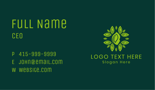 Leaves Face Wellness Business Card Design Image Preview