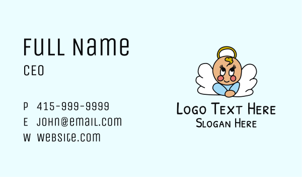 Cute Baby Angel  Business Card Design Image Preview