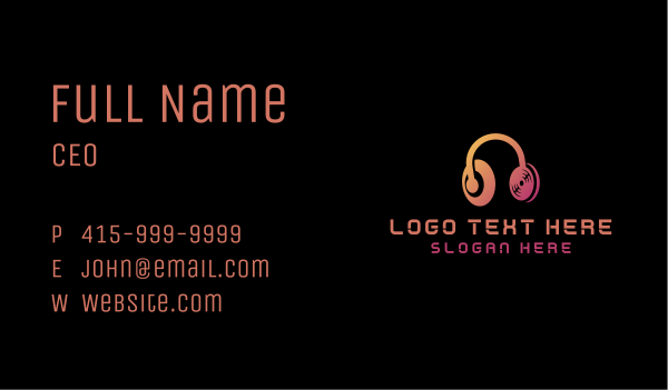 Music Headphones DJ Business Card Design Image Preview