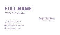 Purple Feminine Wordmark Business Card Image Preview