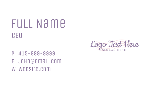 Purple Feminine Wordmark Business Card Design Image Preview