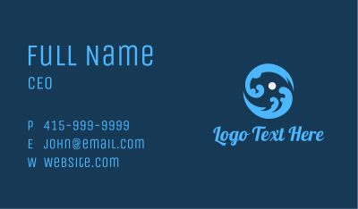 Round Ocean Waves Business Card Image Preview