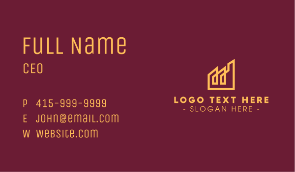 Golden Elegant Real Estate Buildings Business Card Design Image Preview