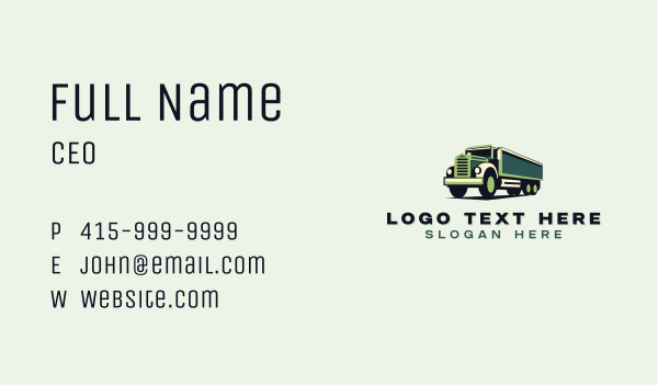 Vehicle Transport Truck Business Card Design Image Preview