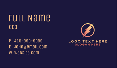 Electric Energy Bolt Business Card Image Preview