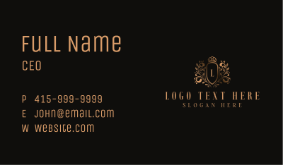 High End Vine Crown Shield Business Card Image Preview