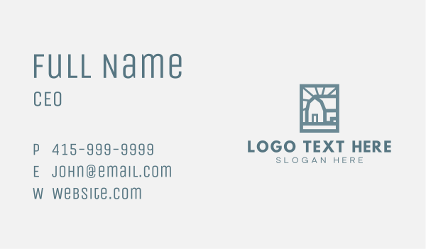 Minimal Geometric House Business Card Design Image Preview