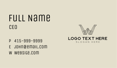 Construction Firm Letter W Business Card Image Preview