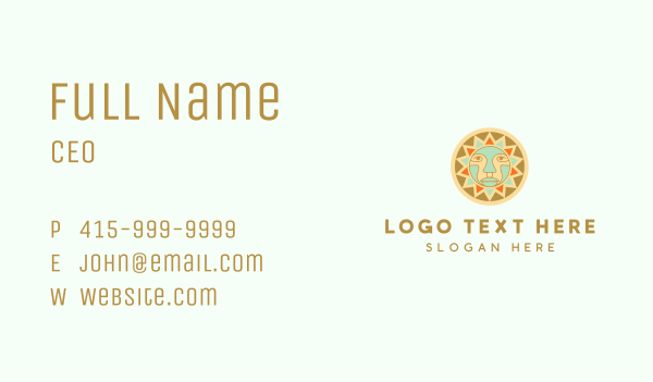 Tribal Sun Face  Business Card Design Image Preview