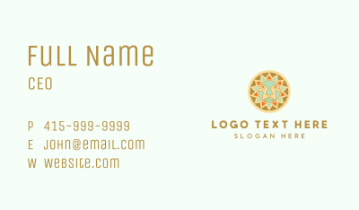 Tribal Sun Face  Business Card Image Preview