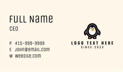 Cute Penguin Mascot Business Card Image Preview