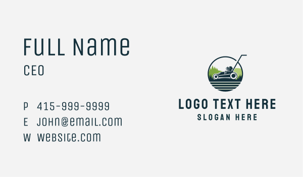 Lawn Mower Field Business Card Design Image Preview