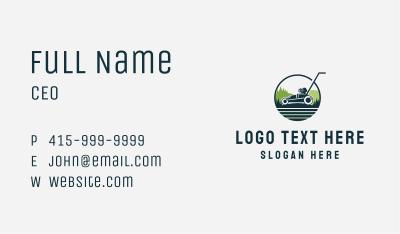 Lawn Mower Field Business Card Image Preview