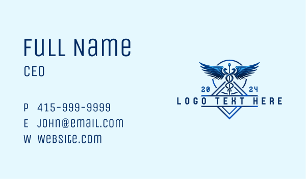 Medical Wing Caduceus Business Card Design Image Preview