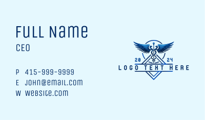 Medical Wing Caduceus Business Card Image Preview