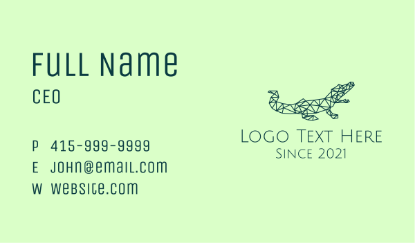 Simple Crocodile Line Art Business Card Design Image Preview