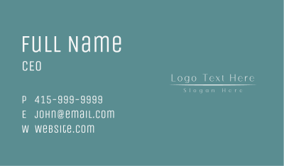 Elegant White Wordmark Business Card Image Preview