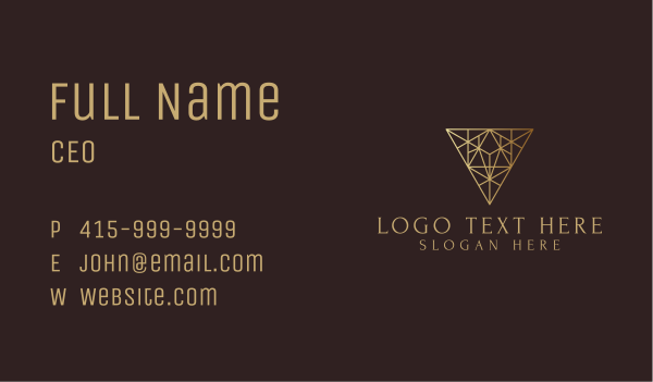 Premium Gold Triangle Business Card Design Image Preview