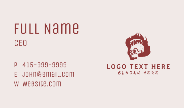 Flame Skull Streetwear Business Card Design Image Preview