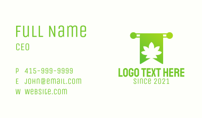 Green Cannabis Bookmark Business Card Image Preview
