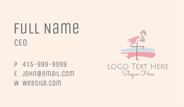 Fancy Flamingo  Business Card Design Image Preview
