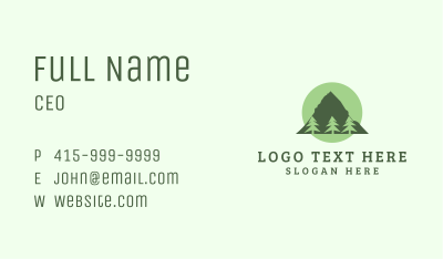 Pine Tree Forest Mountain Business Card