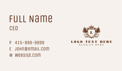Classic Elegant Eagle Crest Business Card Image Preview