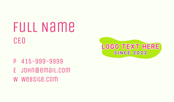 Cute Playful Wordmark Business Card Design Image Preview