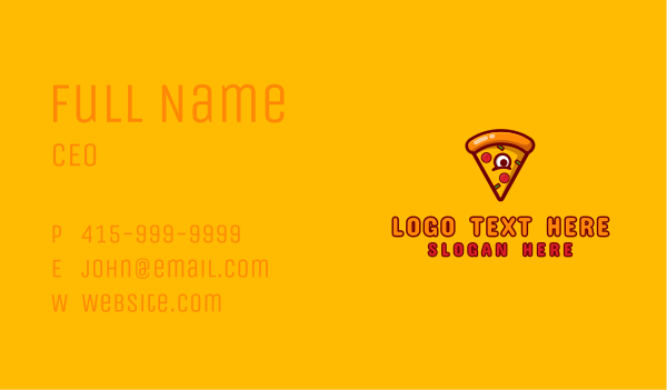 Delicious Pizza Monster Business Card Design Image Preview