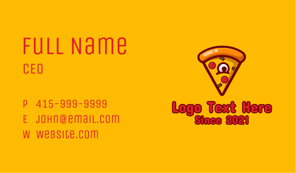 Delicious Pizza Monster Business Card Design