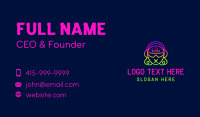 Neon DJ Party Girl  Business Card Image Preview