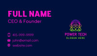 Neon DJ Party Girl  Business Card Design