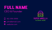 Neon DJ Party Girl  Business Card Image Preview