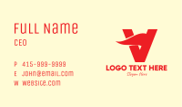 Red Wave Letter V Business Card | BrandCrowd Business Card Maker