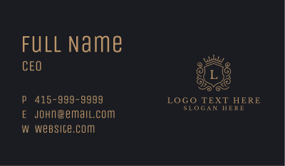 Decorative Crown Shield Business Card Image Preview