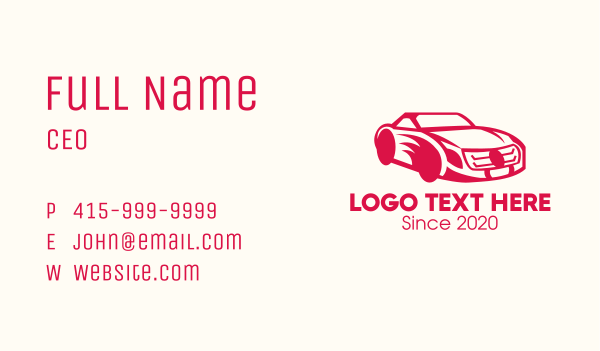 Red Sports Car Business Card Design Image Preview