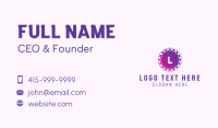 Purple Pixel Circle Letter Business Card Design