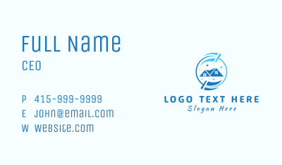 Blue House Cleaning Business Card Image Preview