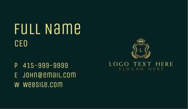 Elegant Ornament Crest Business Card Design Image Preview