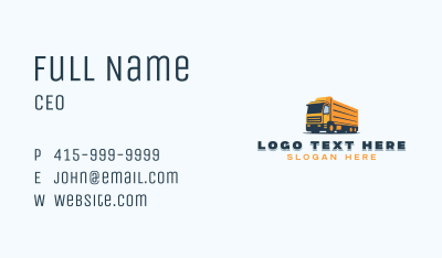 Shipping Freight Truck Business Card Image Preview