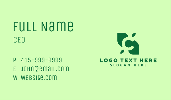 Organic Leaf Letter C Business Card Design Image Preview
