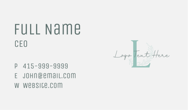 Organic Feminine Letter Business Card Design Image Preview