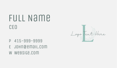 Organic Feminine Letter Business Card Image Preview