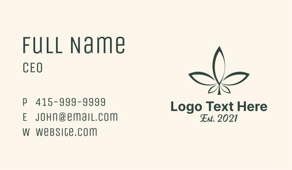 Medical Weed Leaf Business Card Design Image Preview