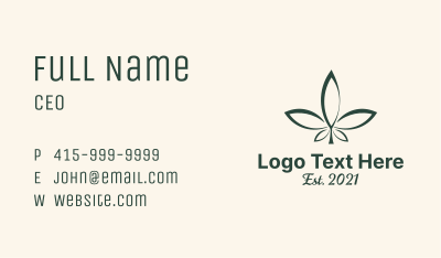 Medical Weed Leaf Business Card Image Preview