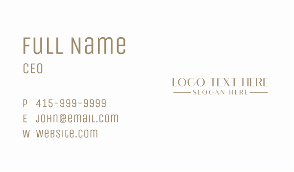 Elegant Minimalist Wordmark Business Card Design Image Preview