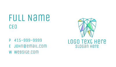 Geometric Dentist Tooth  Business Card Image Preview