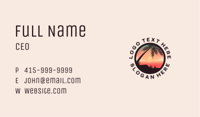 Beach Palm Tree Scenery Business Card Image Preview