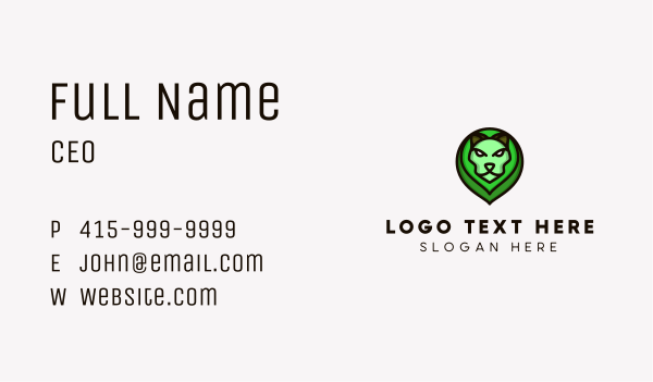 Green Lion Head Business Card Design Image Preview