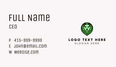 Green Lion Head Business Card Image Preview